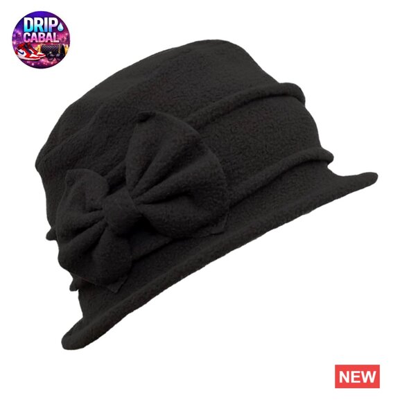 Fleece Beret Hat Classic Winter Bucket Hat French Vintage Floral main image 4